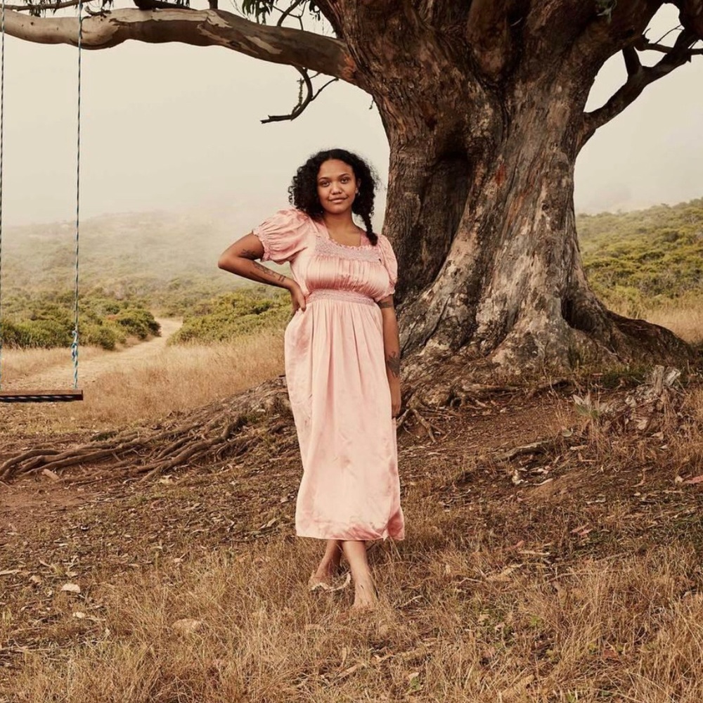 SOLD Castalia dress in Sunset (pink silk) XS NWT DOEN